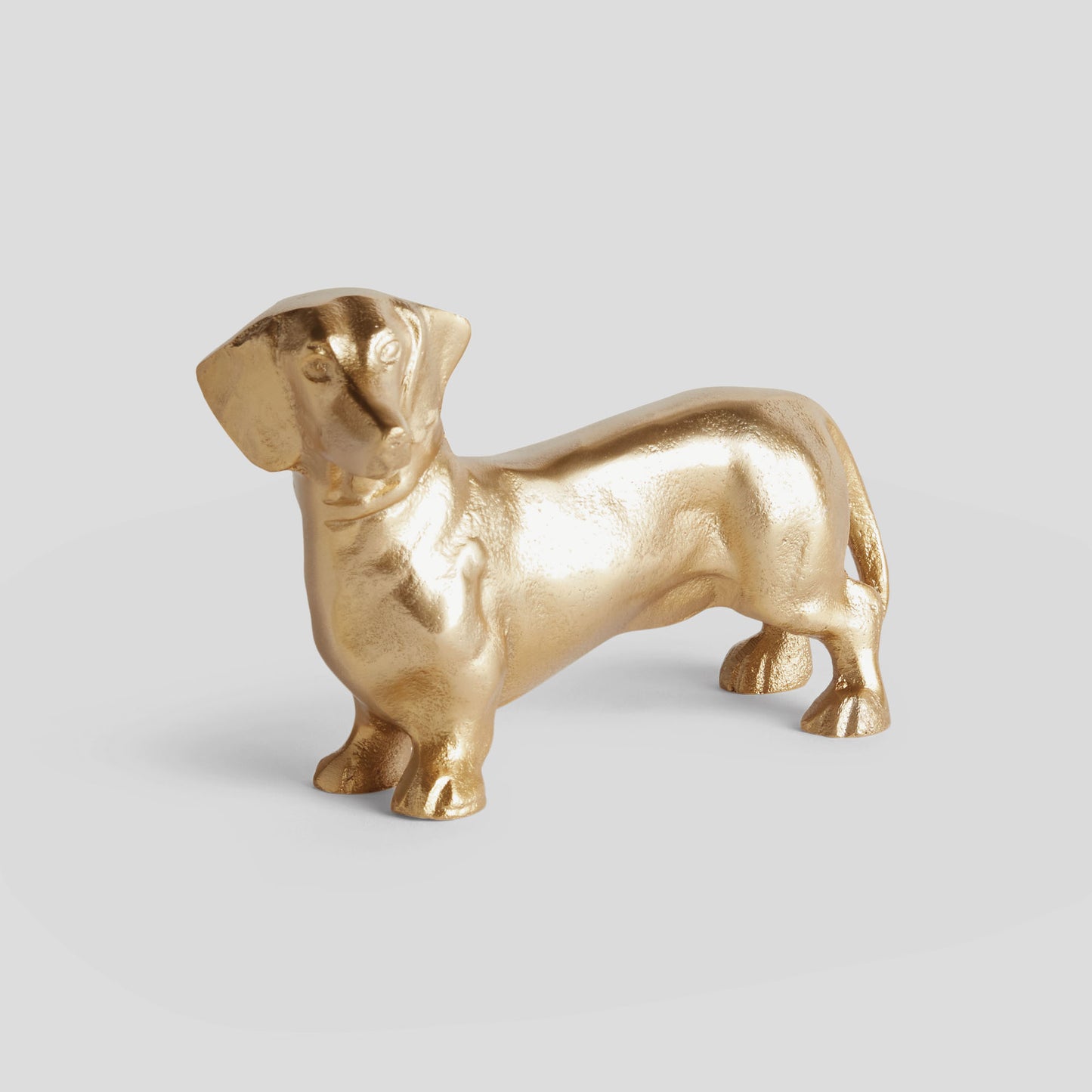Gold dachshund dog sculpture - stylish home accent (Image3).