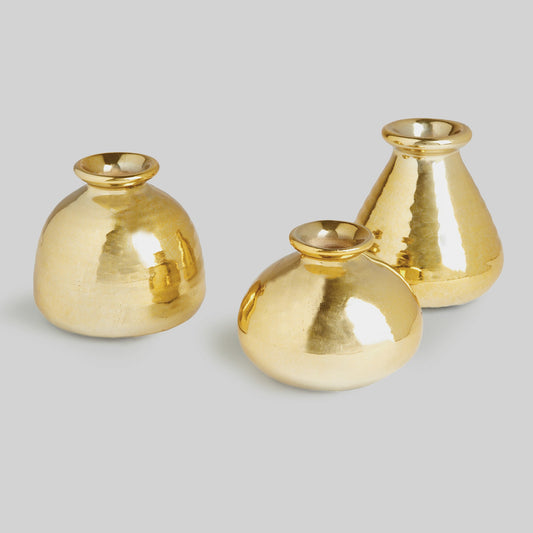 Gold hand-dipped bud vases (set of 3) - stylish home accent (Image2).