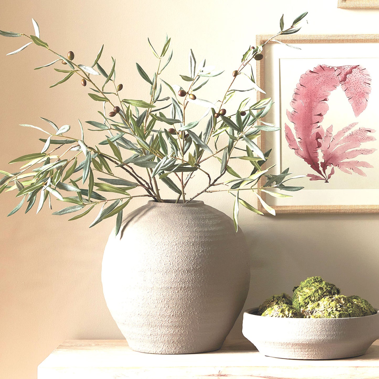 Gray-green faux olive stems (set of 4) - stylish home accent (Image3).