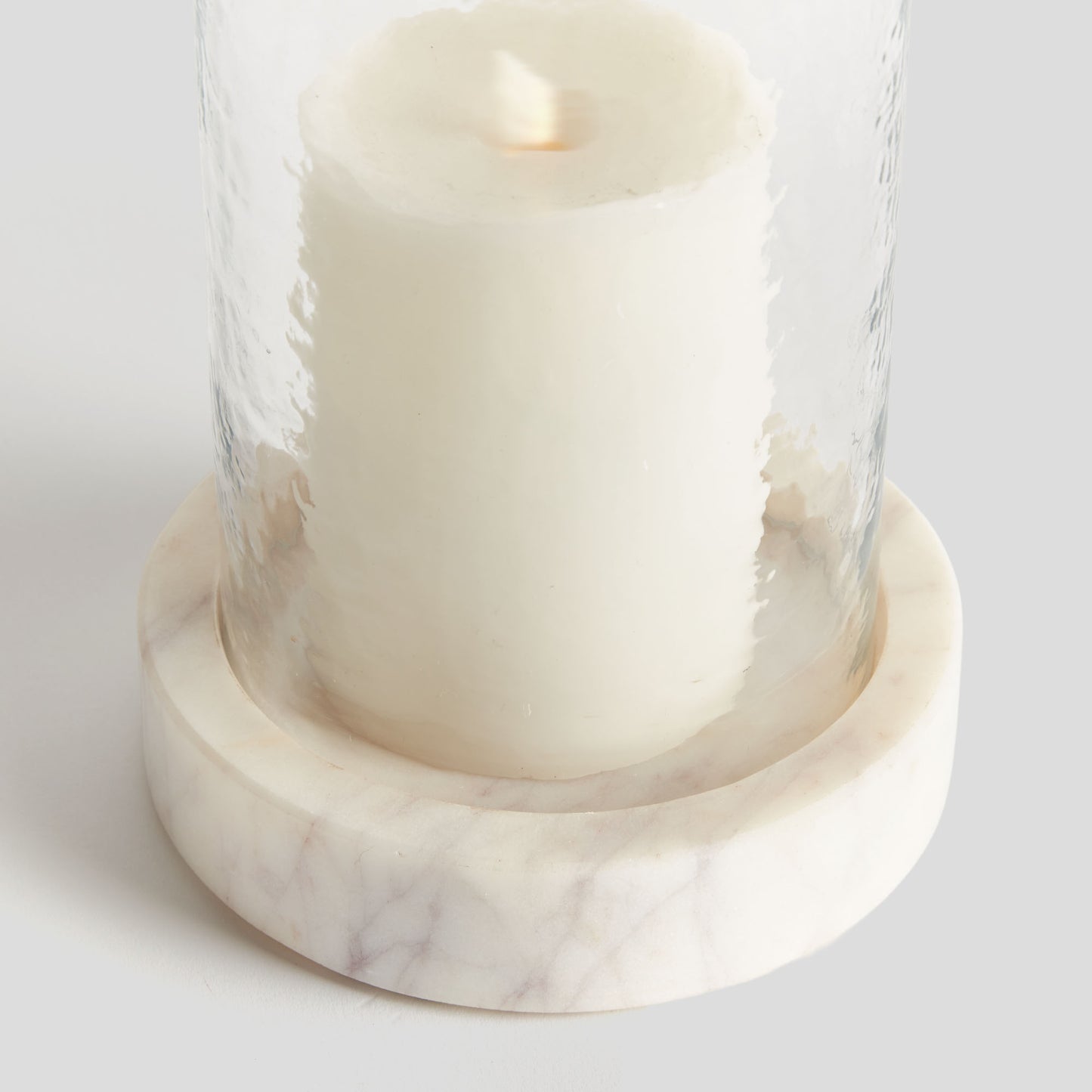 Gray marble and hammered glass small hurricane - stylish home accent (Image2).