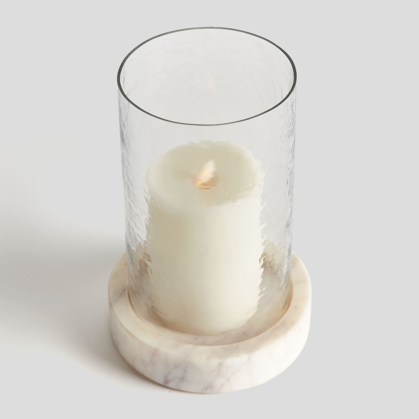 Gray marble and hammered glass small hurricane - stylish home accent (Image3).