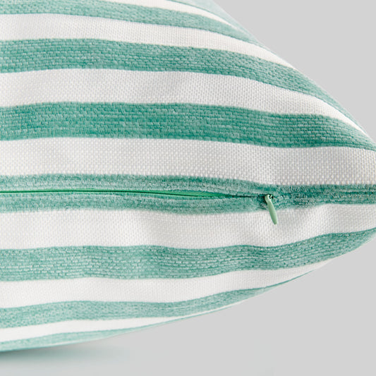 Green and white striped 24 inch pillow - stylish home accent (Image2).