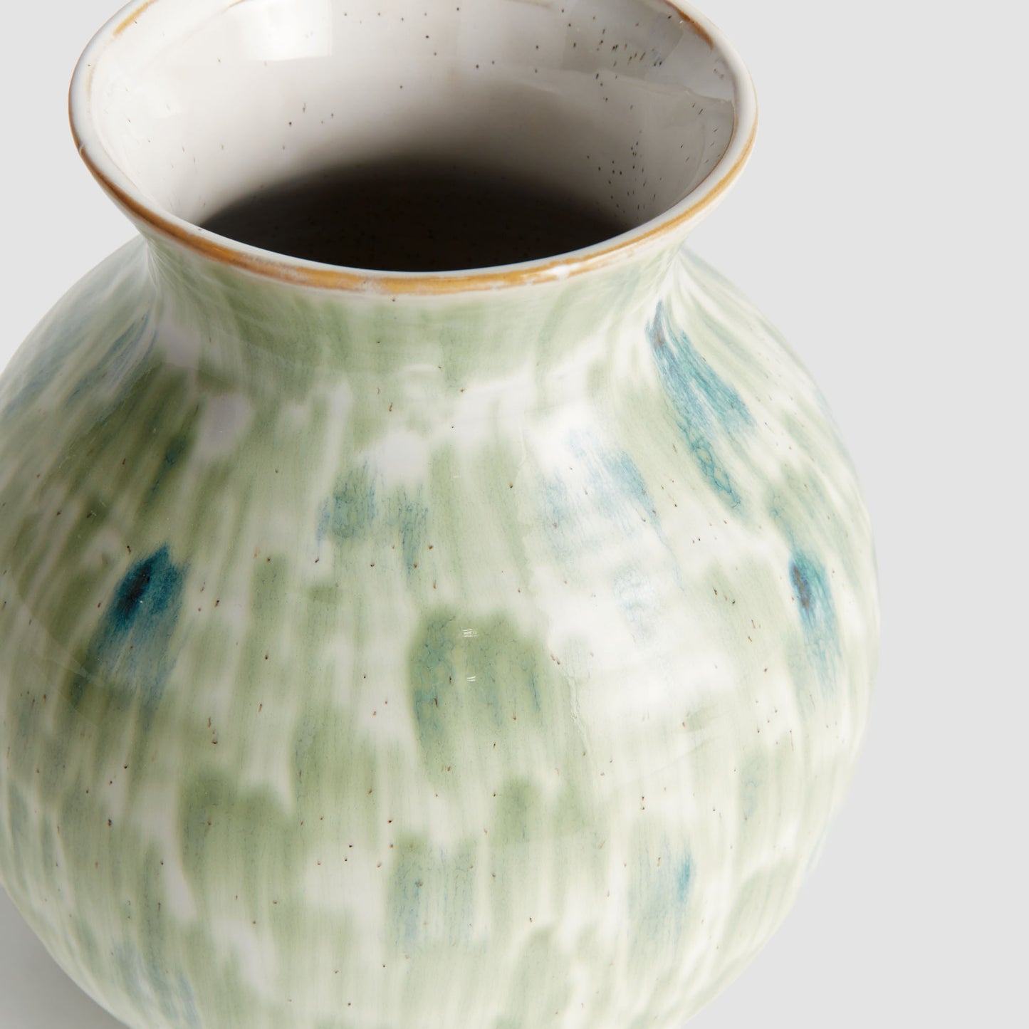 Green stoneware large vase - stylish home accent (Image2).