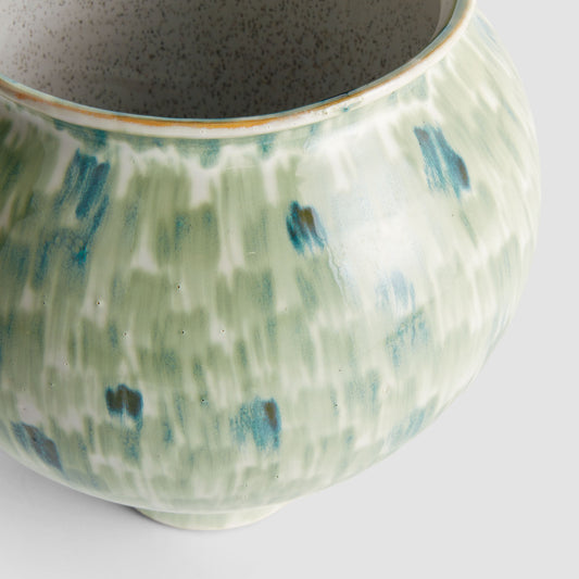 Green stoneware small vase - stylish home accent (Image2).