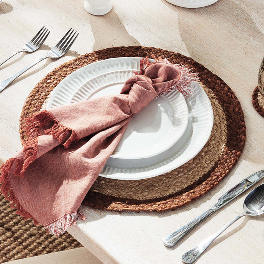 Jute coil round placemats (set of 8) - stylish home accent (Image1).