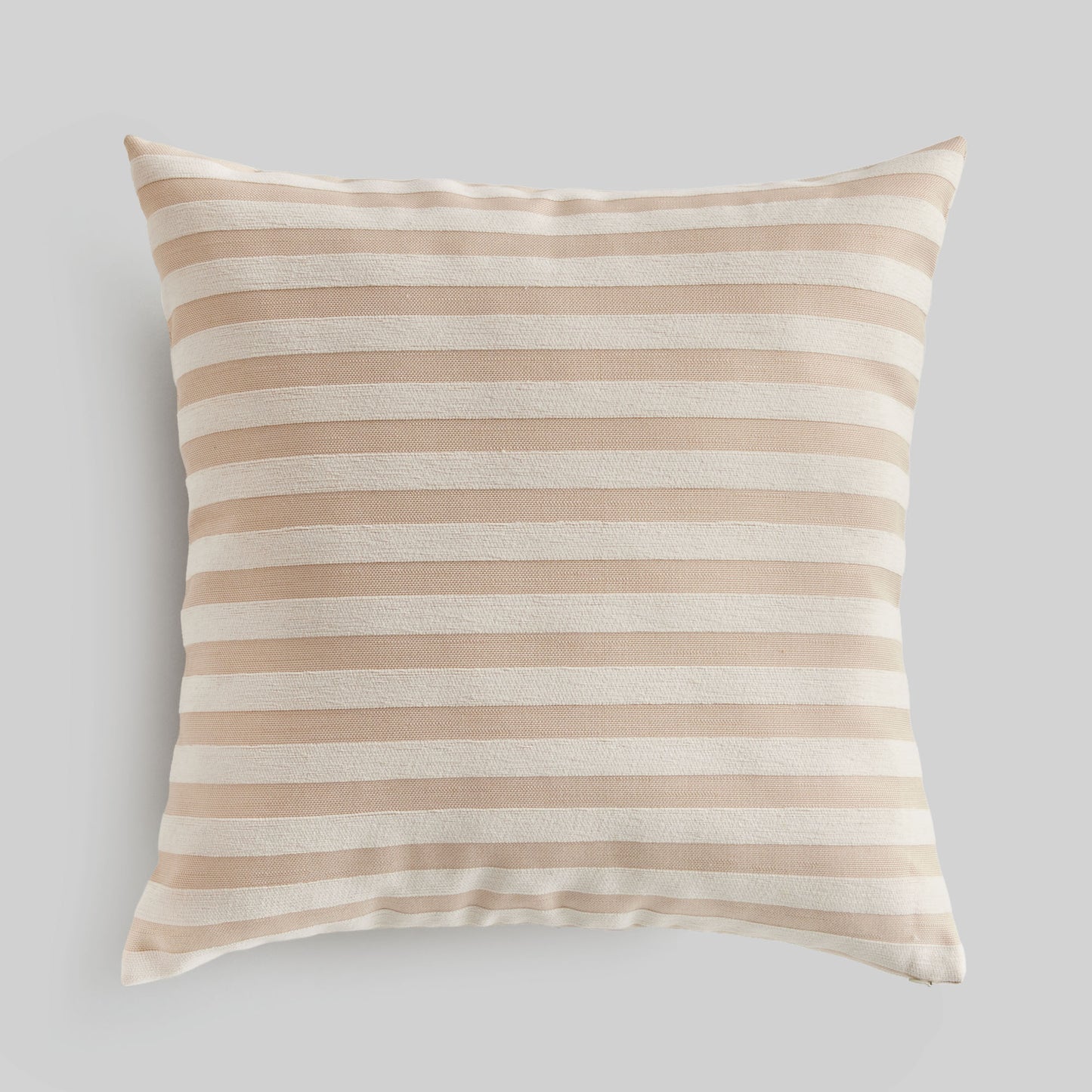 Khaki and cream striped 24 inch pillow - stylish home accent (Image1).