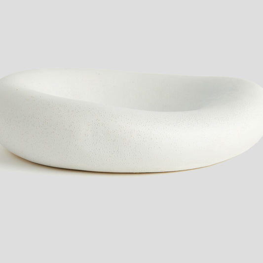 Large white stoneware tray - stylish home accent (Image2).