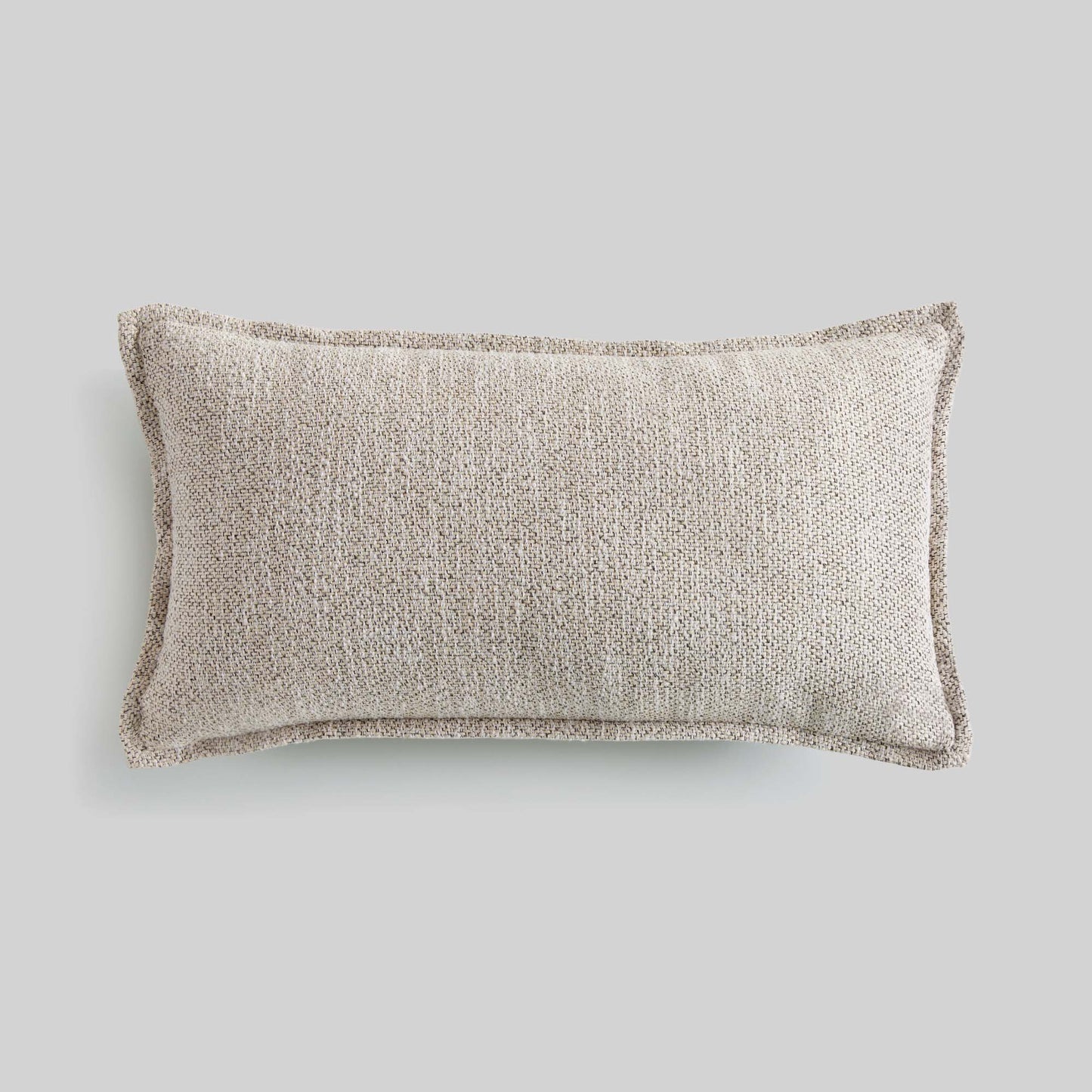 Light gray jacquard lumbar pillow - stylish home accent (Image1).