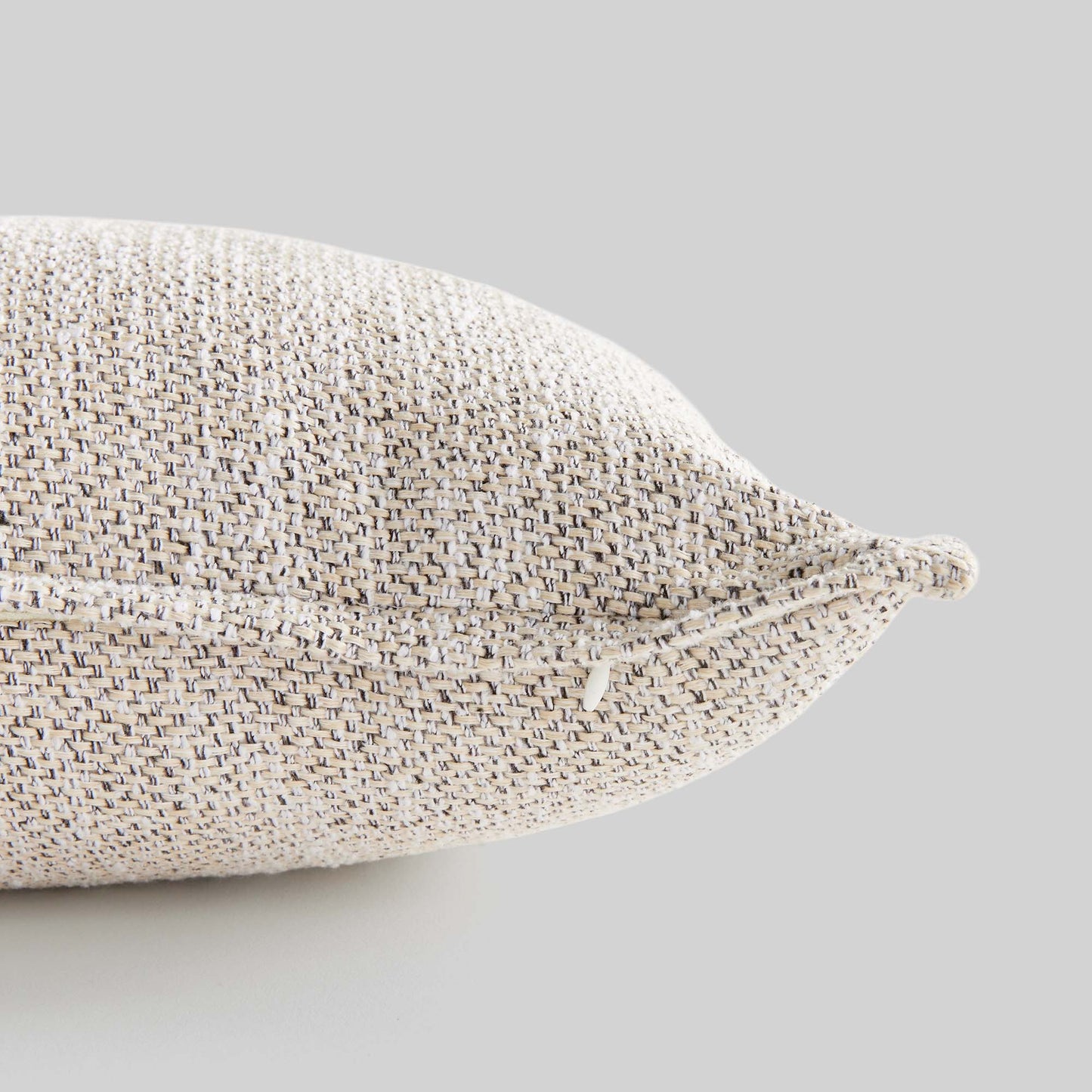 Light gray jacquard lumbar pillow - stylish home accent (Image3).