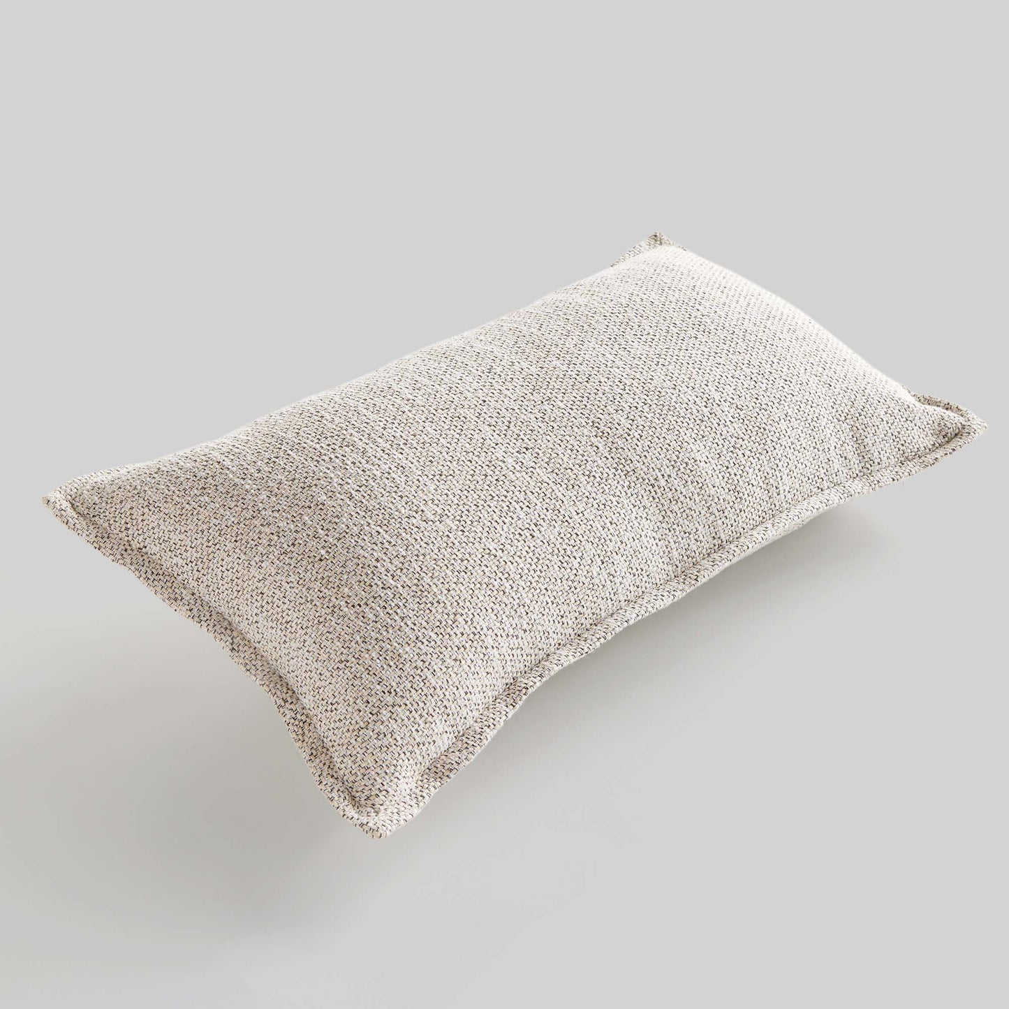 Light gray jacquard lumbar pillow - stylish home accent (Image5).
