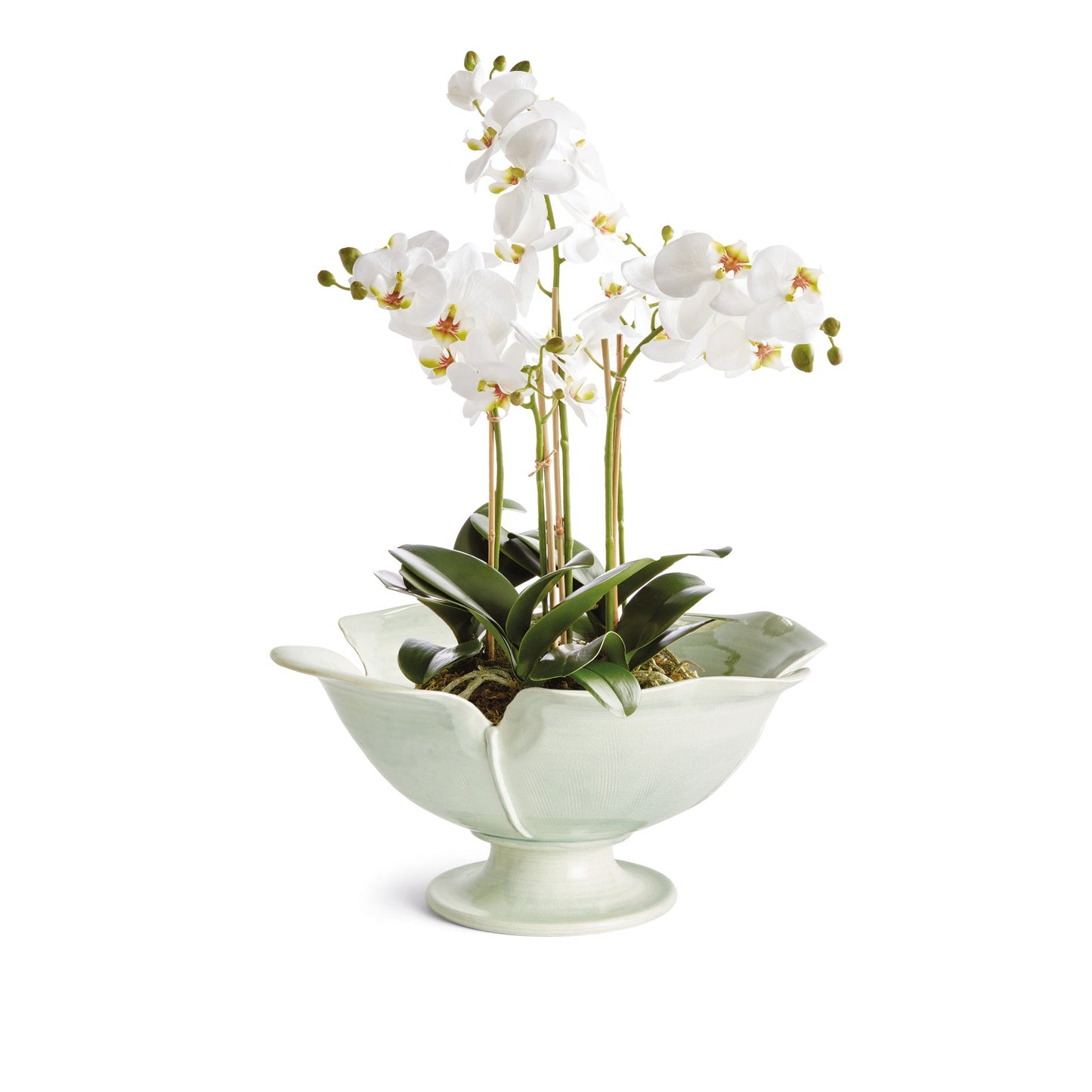 Light green italian ceramic footed bowl - stylish home accent (Image6).