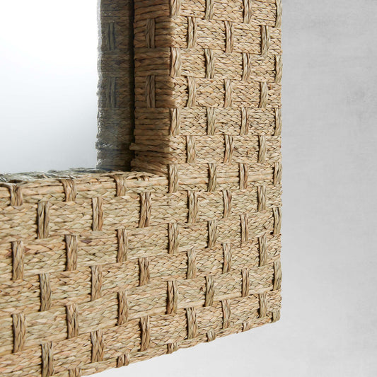Natural woven seagrass 38 inch mirror - stylish home accent (Image2).