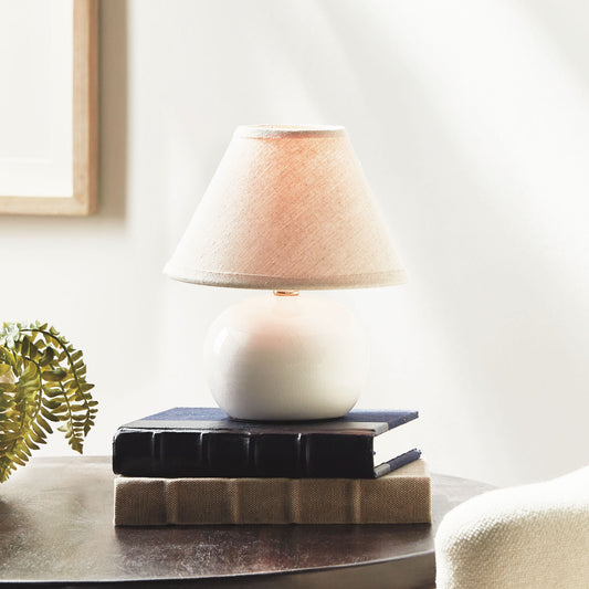 Off-white ceramic mini lamp - stylish home accent (Image7).
