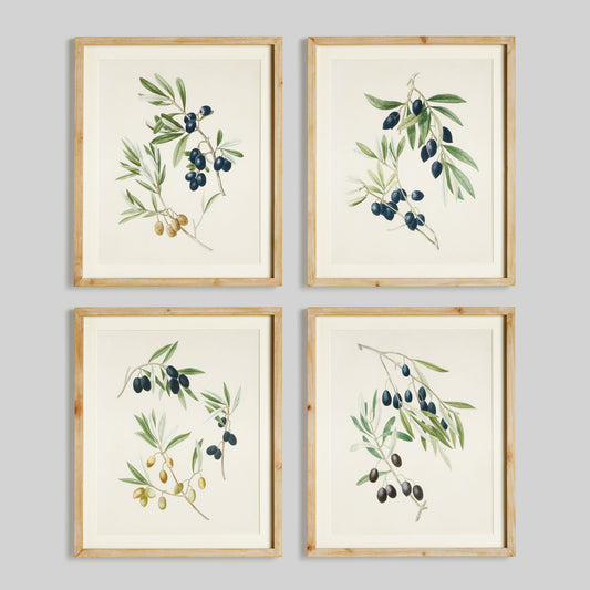 Olive branch gallery wall (set of 4) - stylish home accent (Image1).