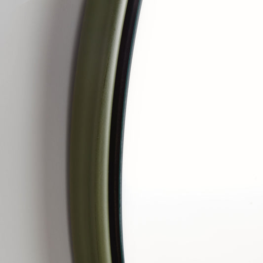 Olive green round beveled mirror 33.5 inch - stylish home accent (Image2).