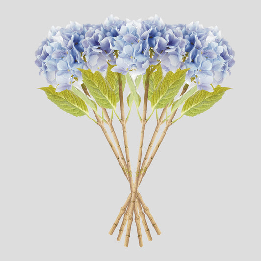 Purple faux hydrangea stems (set of 6) - stylish home accent (Image2).
