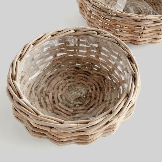 Round rattan planters (set of 2) - stylish home accent (Image2).