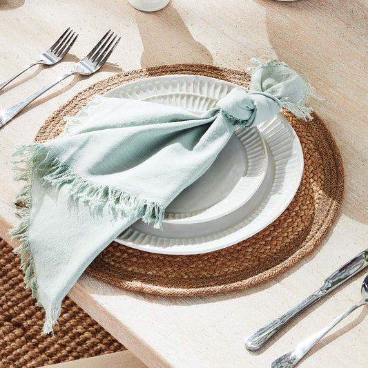 Seafoam cotton dinner napkins (set of 4) - stylish home accent (Image5).