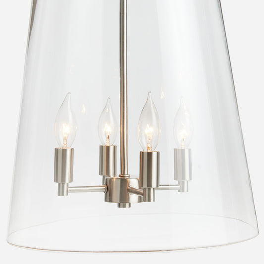 Silver glass 15 inch pendant - stylish home accent (Image3).