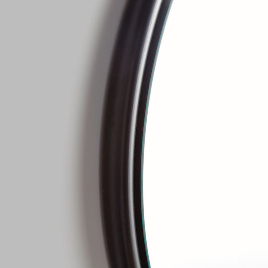 Small round black beveled edge mirror 25 inch - stylish home accent (Image2).