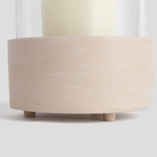 Small sandstone textured hurricane candleholder - stylish home accent (Image2).