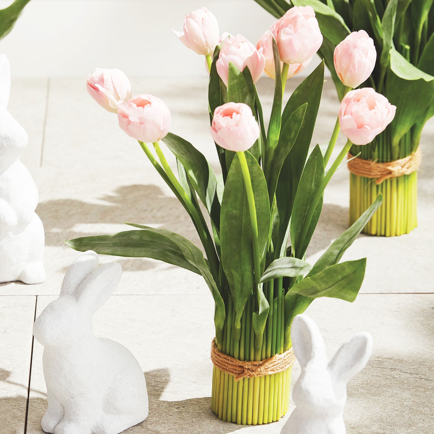 Soft pink faux peony tulip bundle - stylish home accent (Image3).
