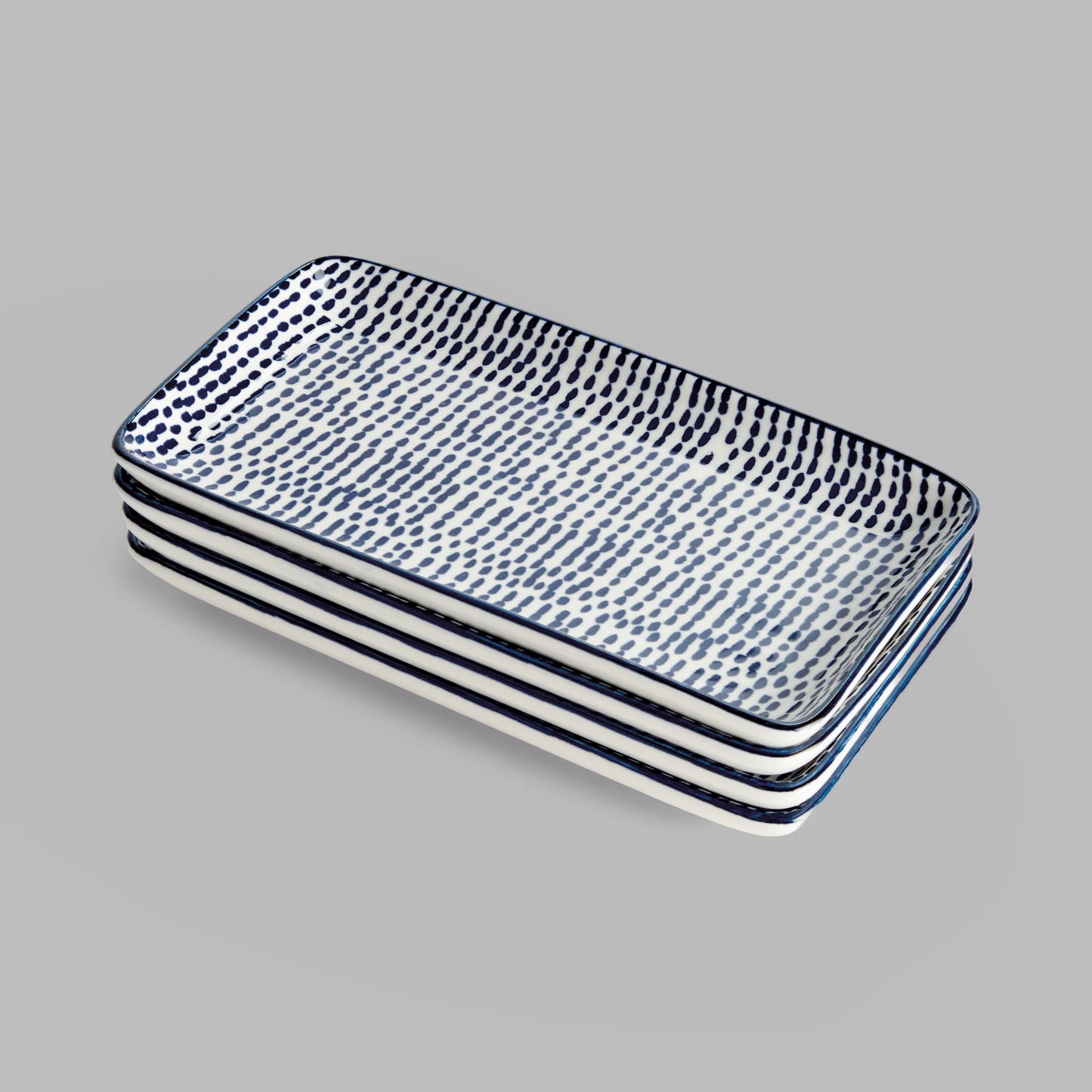 Speckled blue ceramic 8 inch trays (set of 4) - stylish home accent (Image5).
