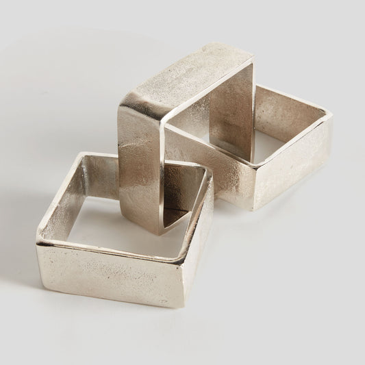 Square chain aluminum sculpture - stylish home accent (Image2).