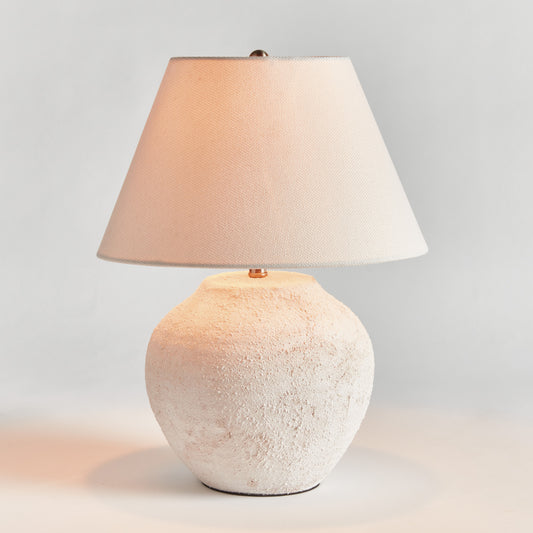 Textured white table lamp - stylish home accent (Image5).