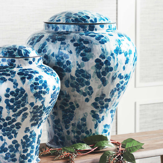 White enameled iron tall lidded urn 21 inch - stylish home accent (Image2).