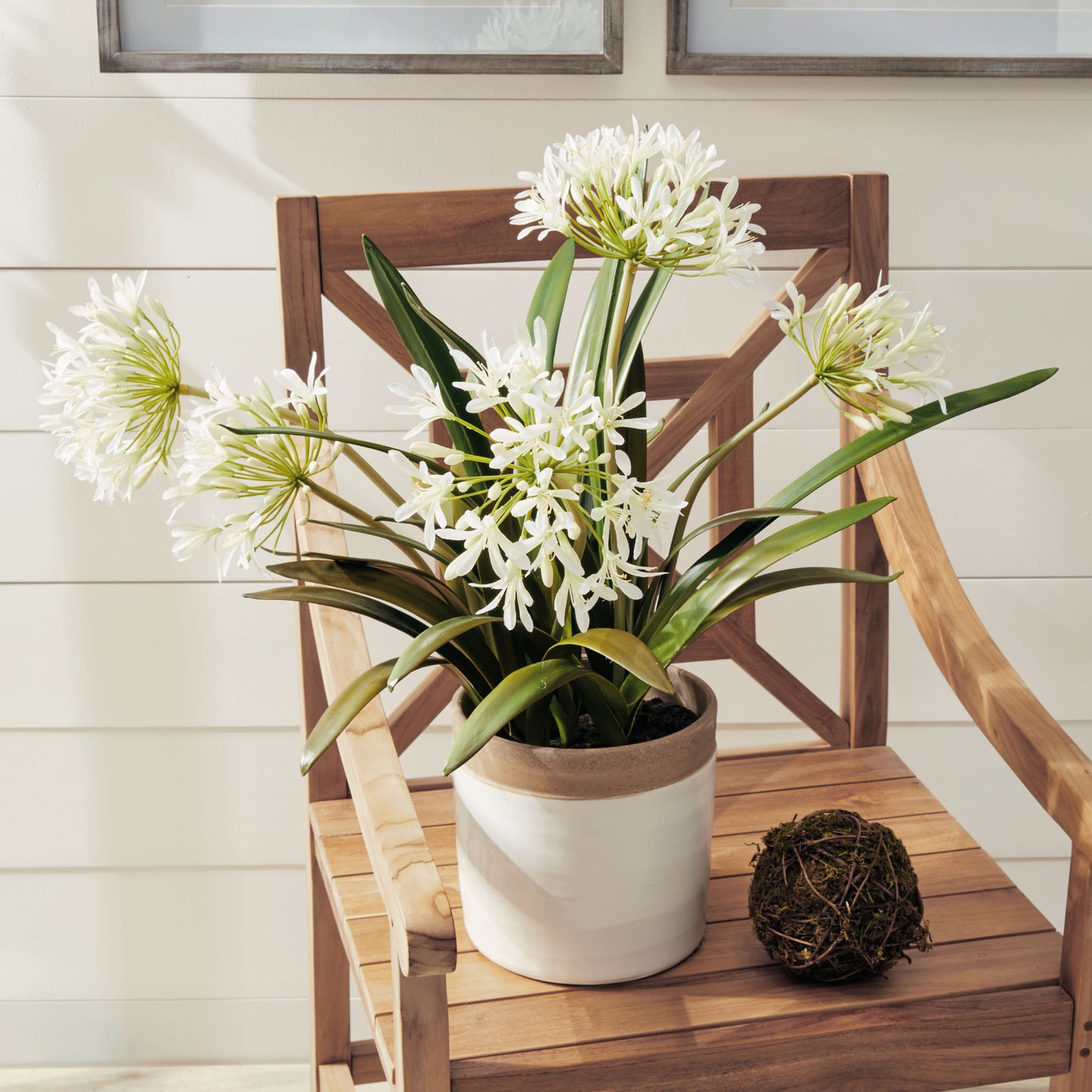 White faux agapanthus drop-in 29 inch - stylish home accent (Image10).