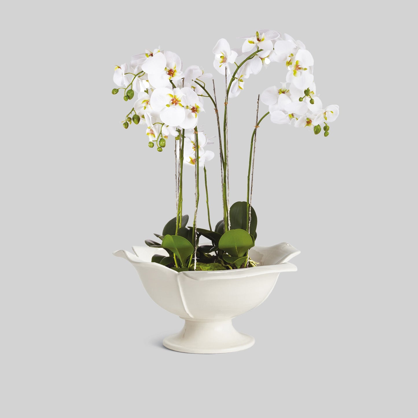 White italian ceramic footed bowl - stylish home accent (Image2).