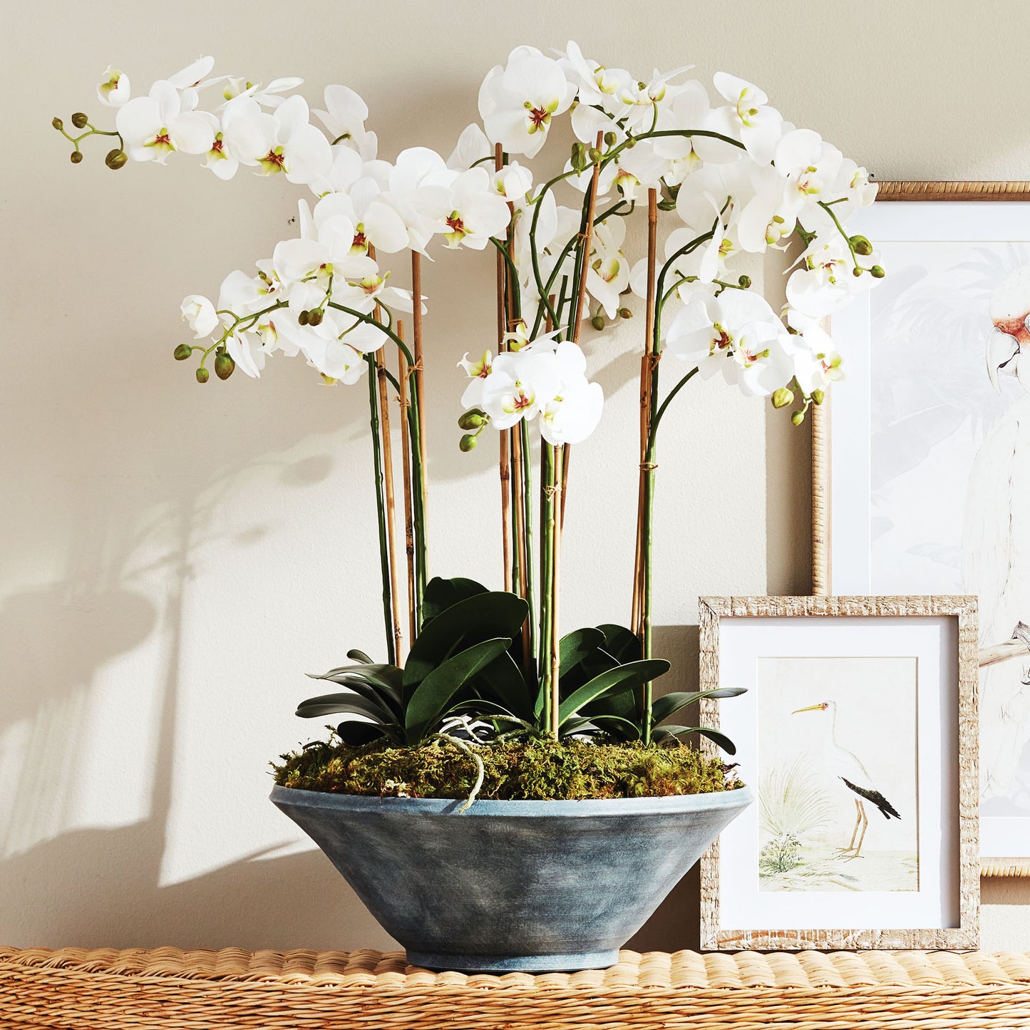 White orchid faux floral drop-in - stylish home accent (Image5).