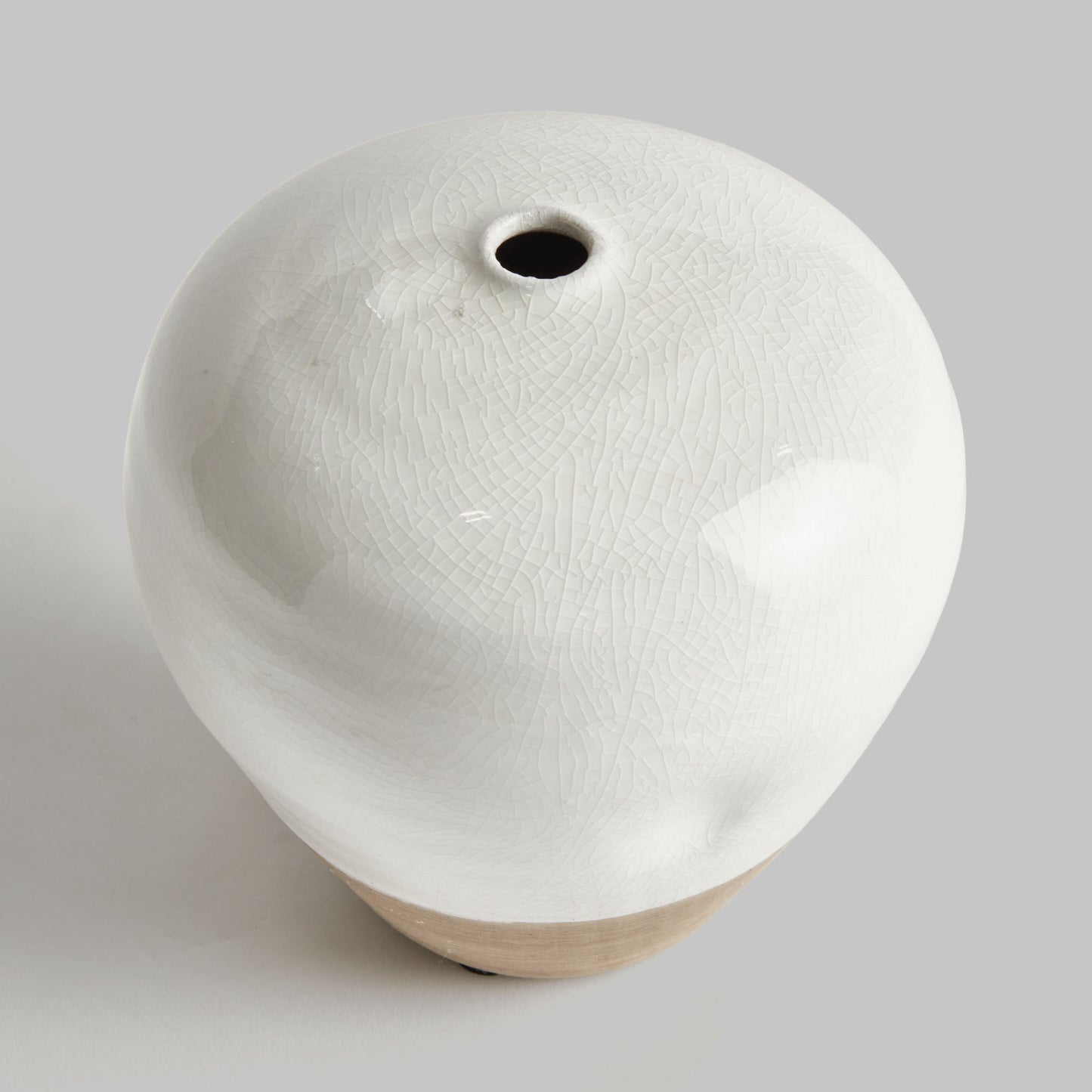 White reactive glaze terracotta small vase - stylish home accent (Image3).