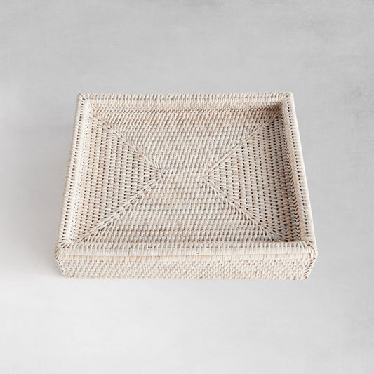 Whitewash rattan lidded letter box - stylish home accent (Image2).