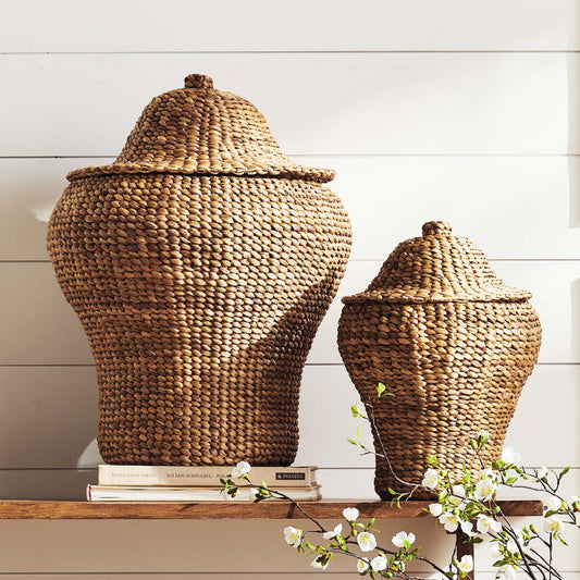 Woven ginger jars (set of 2) - stylish home accent (Image6).