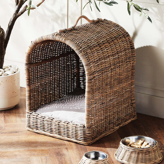 Woven rattan canopy pet bed - stylish home accent (Image6).