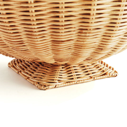 Woven rattan decorative footed 24 inch bowl - stylish home accent (Image2).