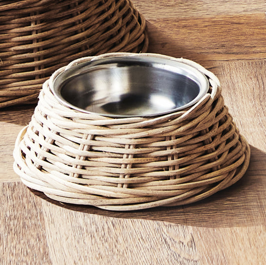 Woven rattan small pet bowl - stylish home accent (Image5).