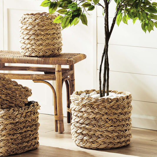 Woven round storage baskets (set of 2) - stylish home accent (Image5).