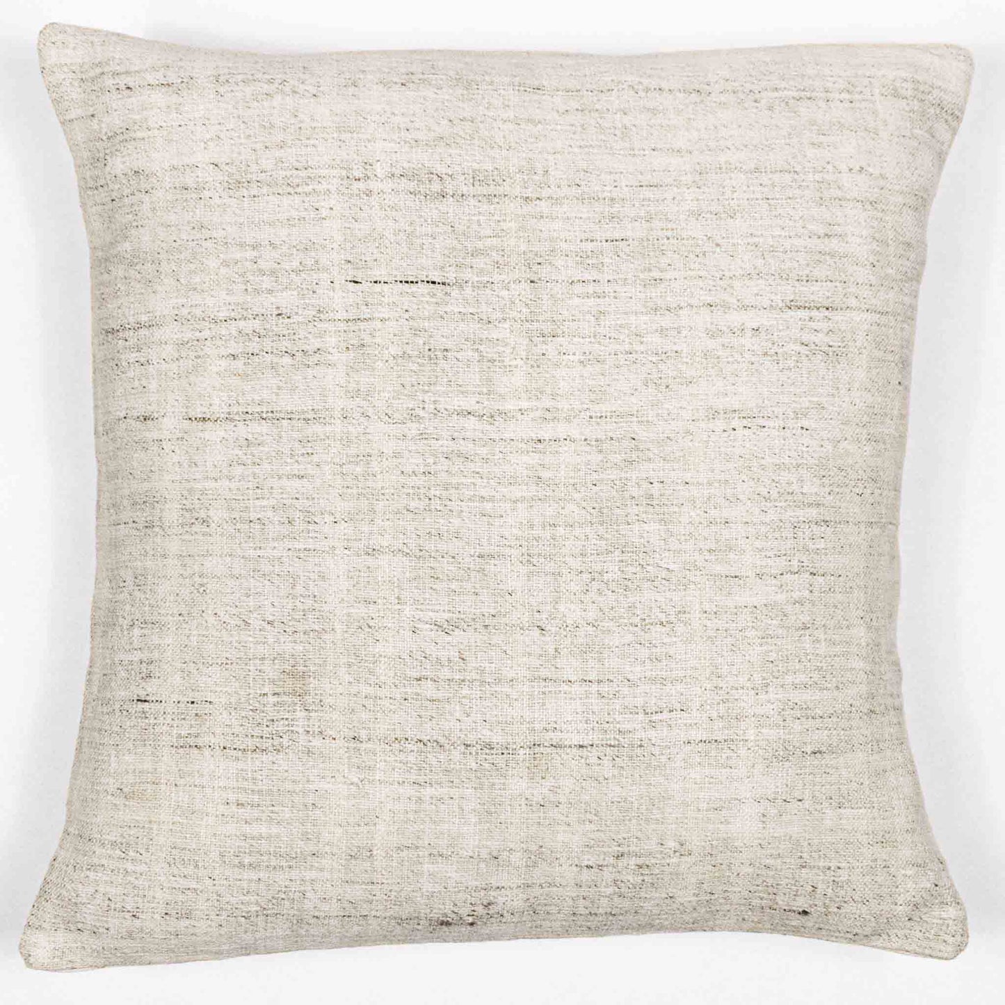 Handwoven Turkish kilim hemp pillow cover in sand/cream/brown.