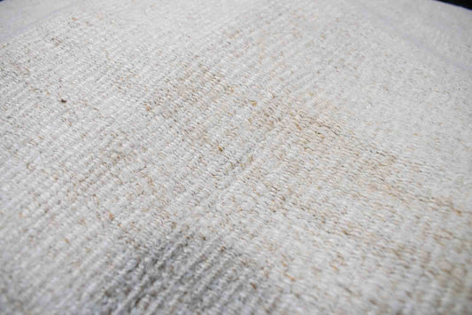 Handwoven Turkish kilim sisal pillow cover fabric in ivory white and sand.