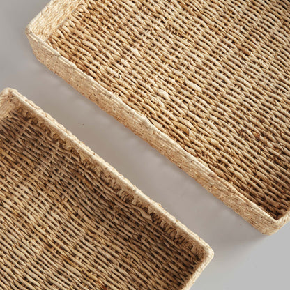 Abaca nesting rectangular trays (set of 2) - stylish home accent (Image3).