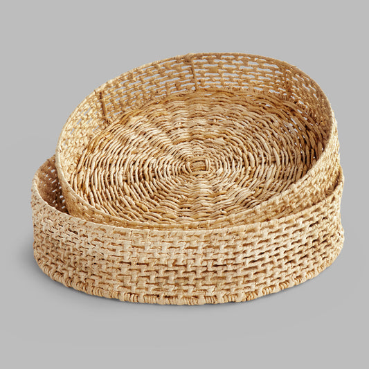 Abaca round trays (set of 2) - stylish home accent (Image6).