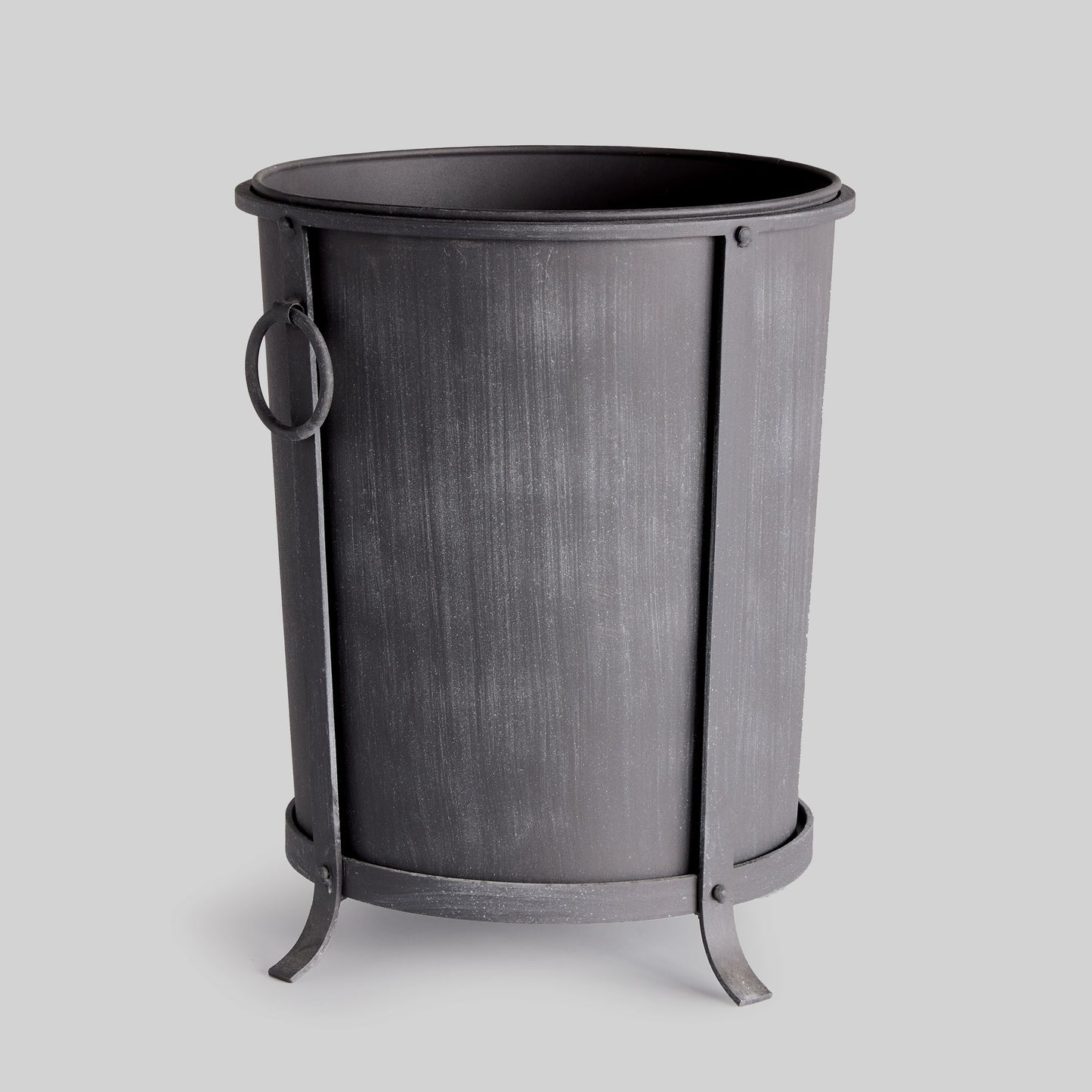 Aged zinc iron medium planter 15.5 inch - stylish home accent (Image1).