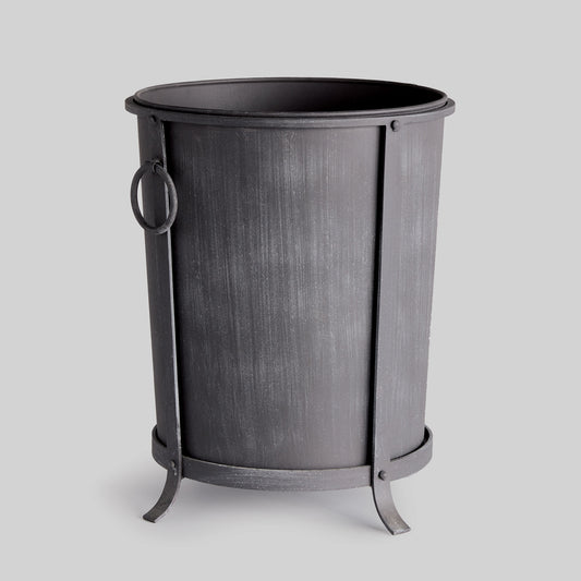 Aged zinc iron medium planter 15.5 inch - stylish home accent (Image1).