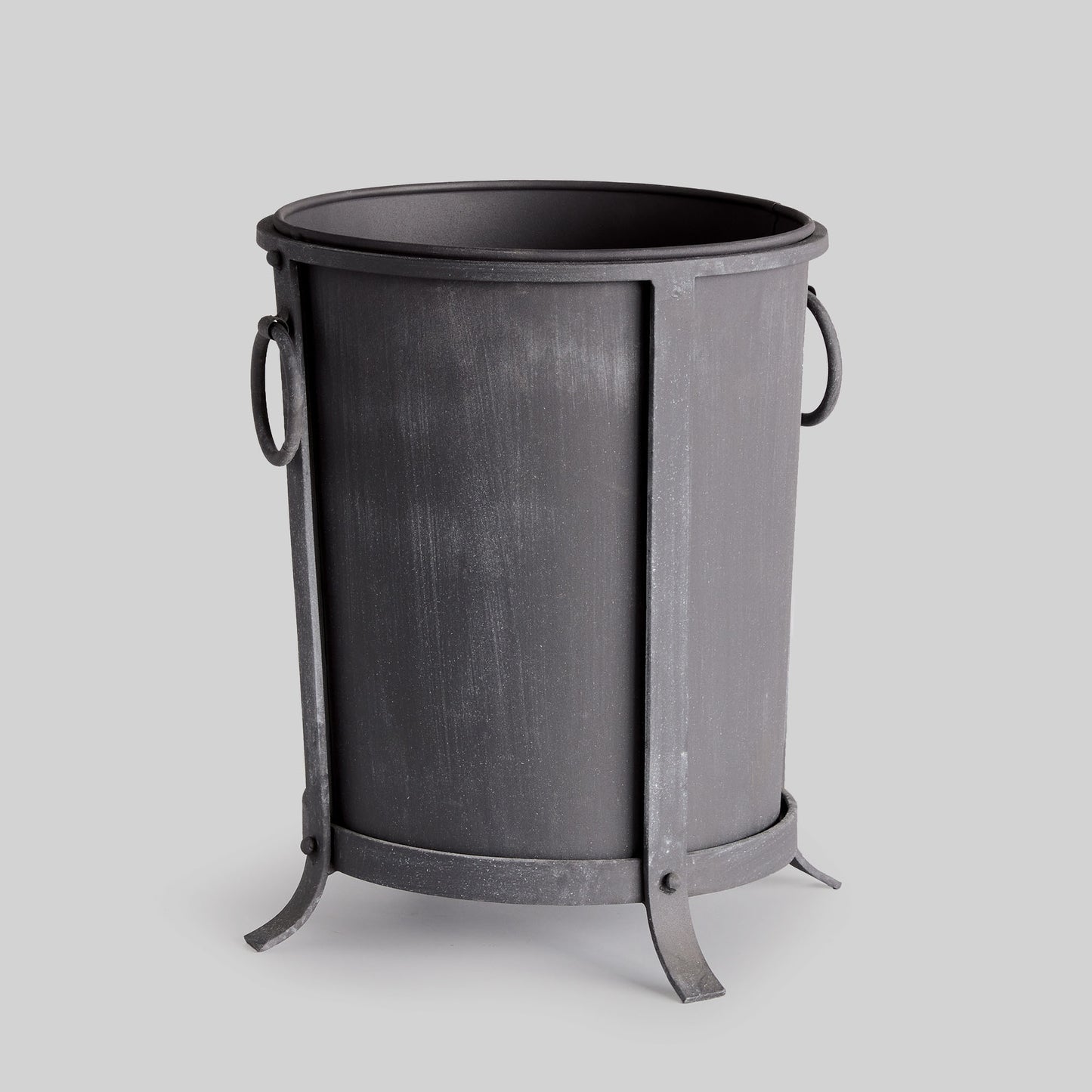 Aged zinc iron small planter 13 inch - stylish home accent (Image1).