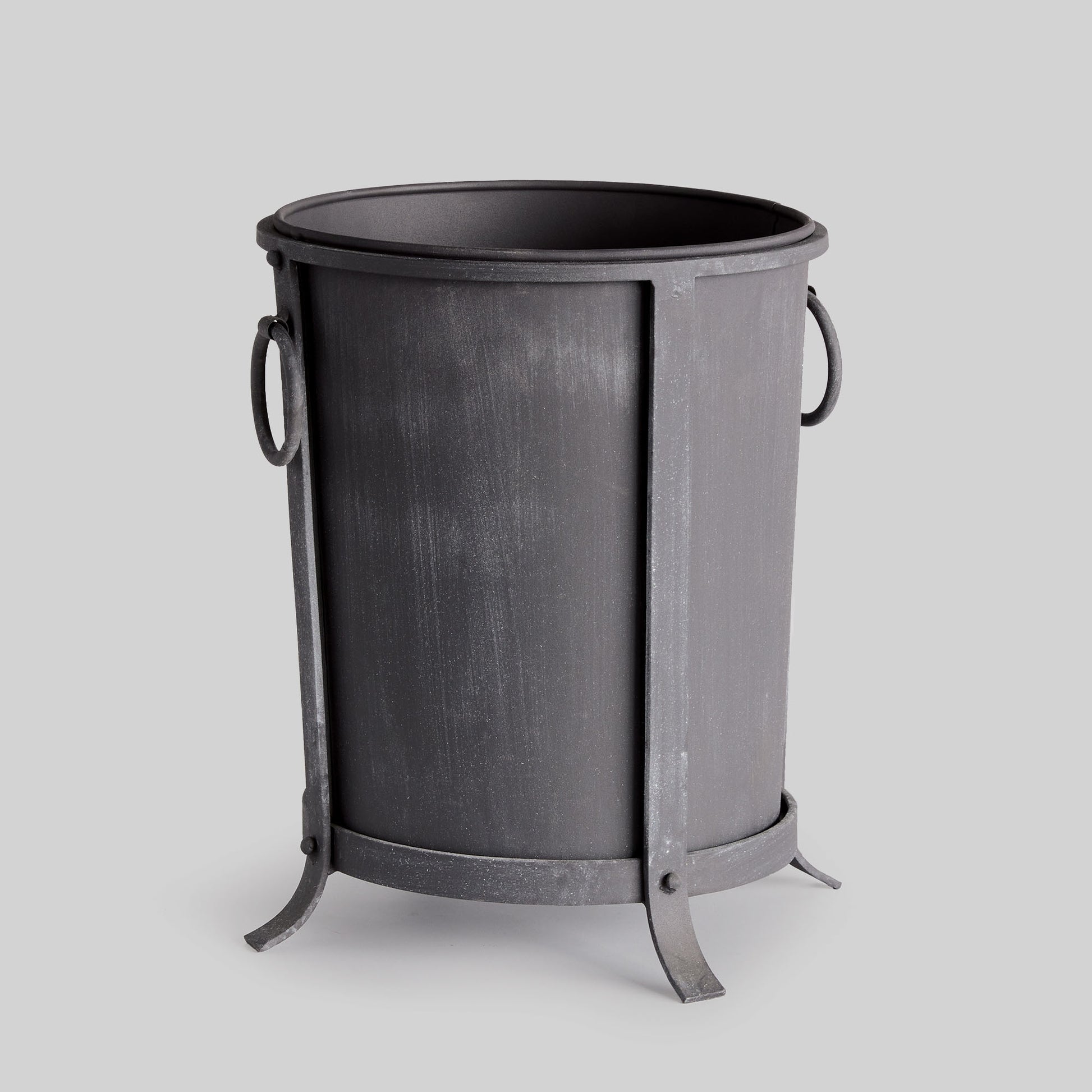 Aged zinc iron small planter 13 inch - stylish home accent (Image1).