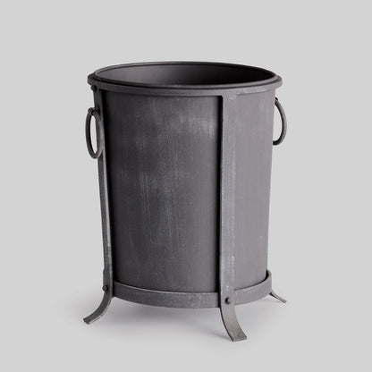 Aged zinc iron small planter 13 inch - stylish home accent (Image1).
