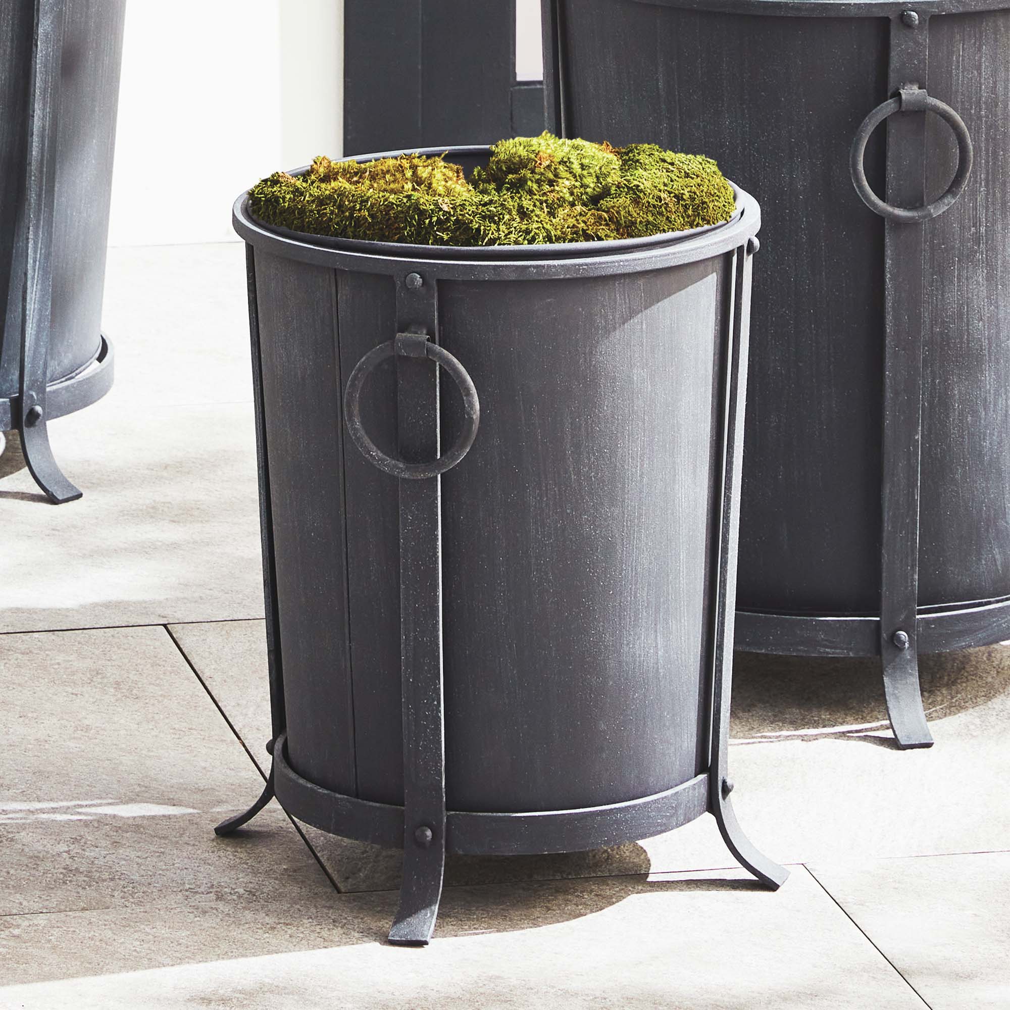 aged zinc iron small planter | parker + gibbs
